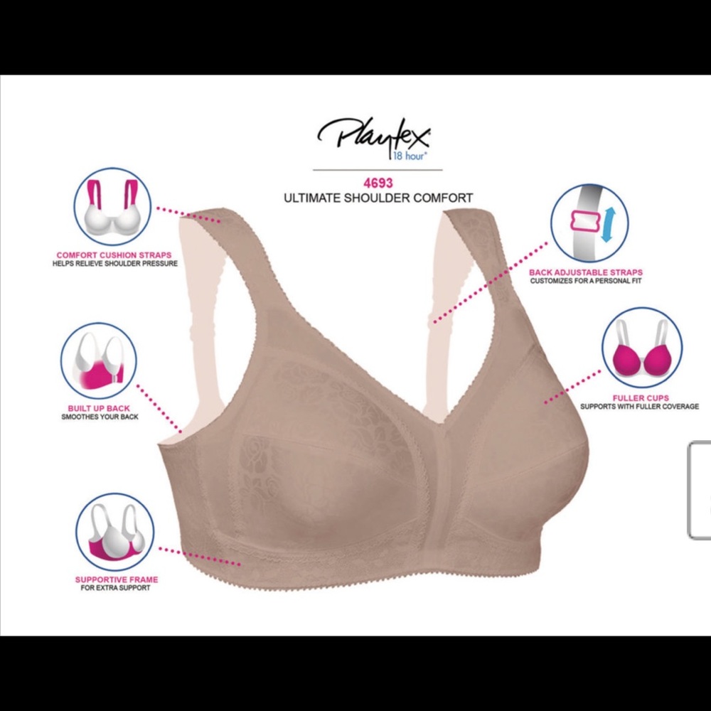 Playtex Ultimate Comfort Wireless Bra Size 50 C - Picture 3 of 5